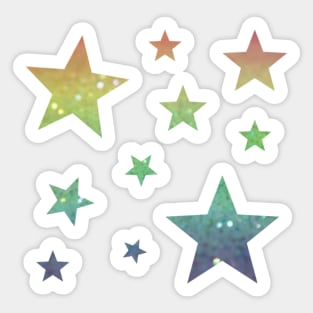 Rainbow Ombre Faux Glitter Stars Sticker